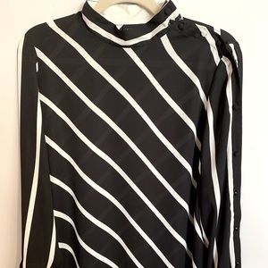 Fab and elegant black and white striped blouse